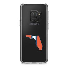 DistinctInk® Clear Shockproof Hybrid Case for Apple iPhone / Samsung Galaxy / Google Pixel - Orange & Blue State of Florida