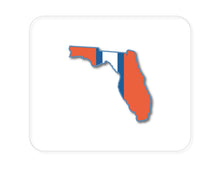 DistinctInk Custom Foam Rubber Mouse Pad - 1/4" Thick - Orange & Blue State of Florida