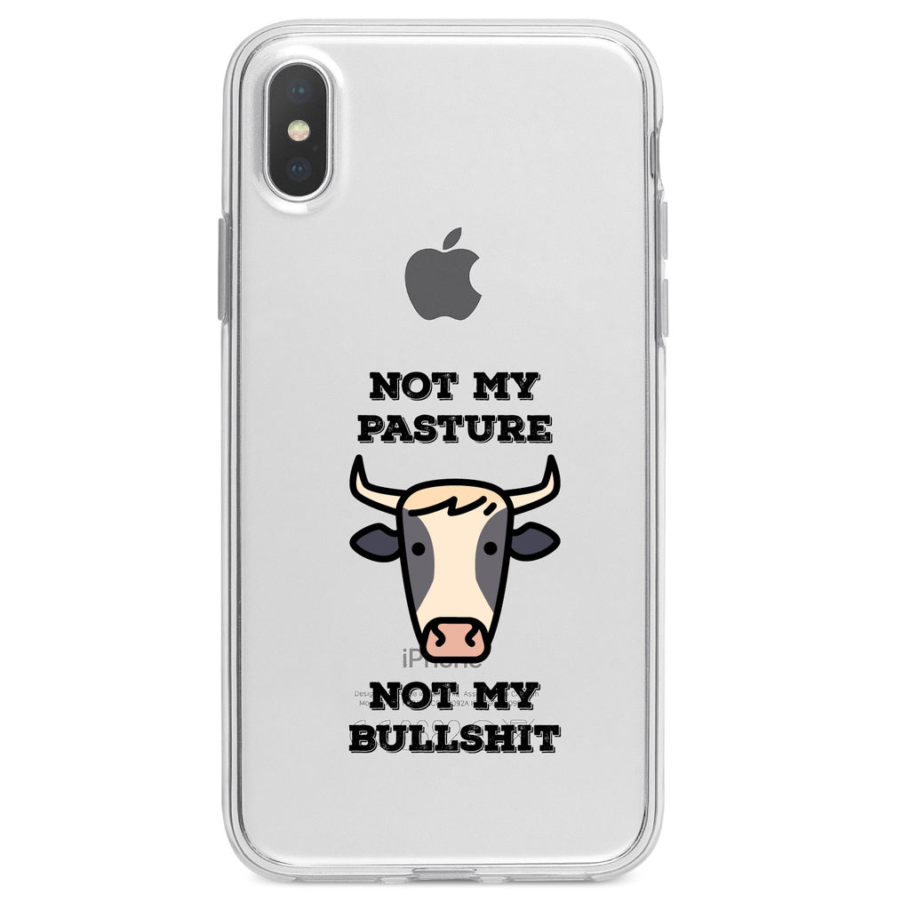 Not My Pasture, Not My BS Clear Shockproof iPhone Case, view 3