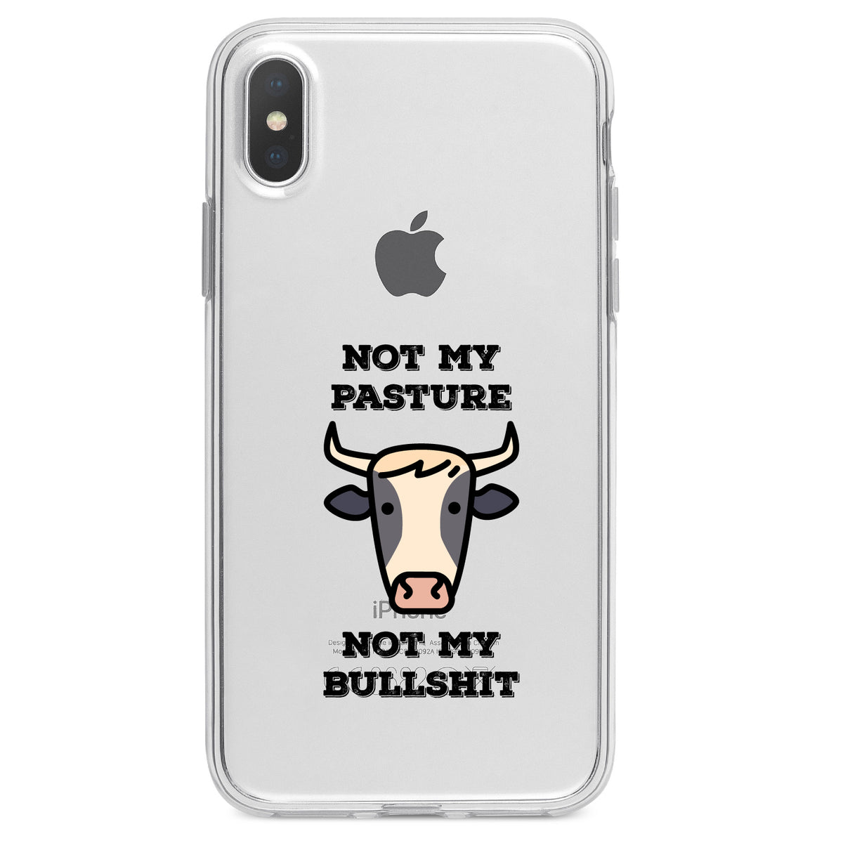 Not My Pasture, Not My BS Clear Shockproof iPhone Case, view 3