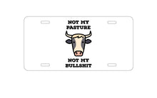 DistinctInk Custom Aluminum Decorative Vanity Front License Plate - Not My Pasture, Not My BS