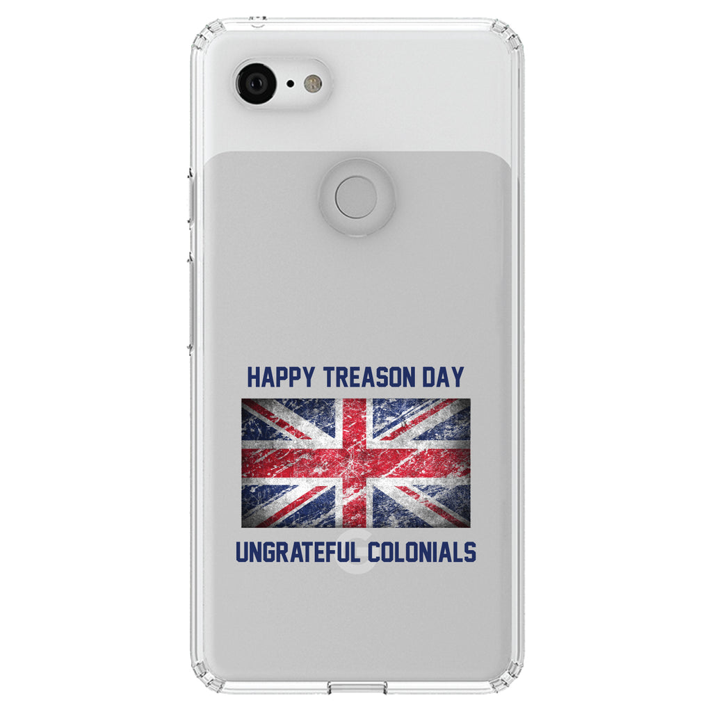 Happy Treason Day Ungrateful Colonials Clear Shockproof iPhone Case, view 22