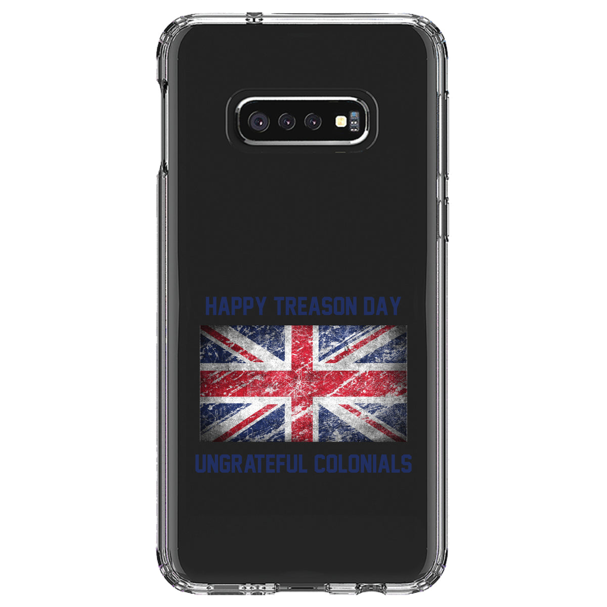 Happy Treason Day Ungrateful Colonials Clear Shockproof iPhone Case, view 18