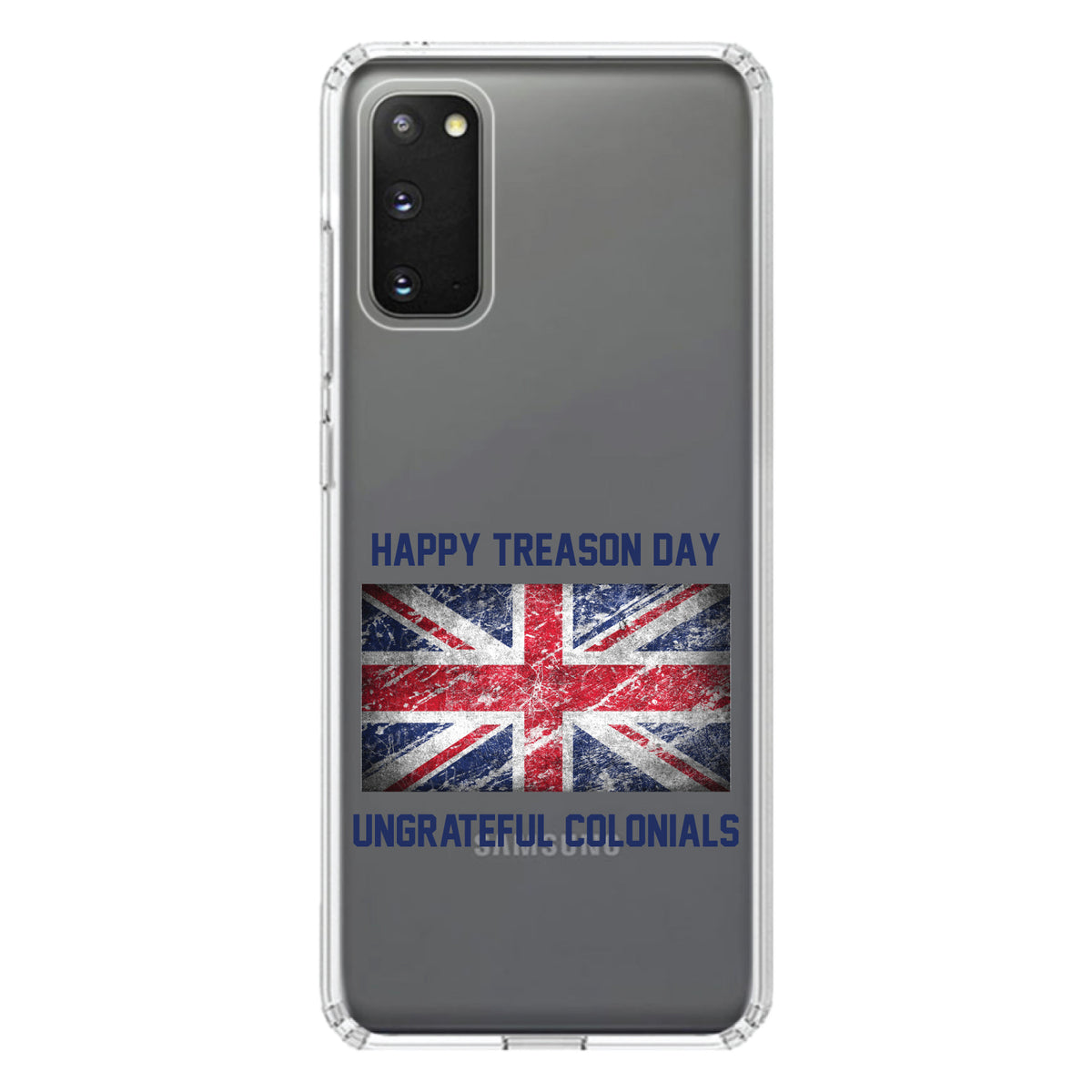 Happy Treason Day Ungrateful Colonials Clear Shockproof iPhone Case, view 13