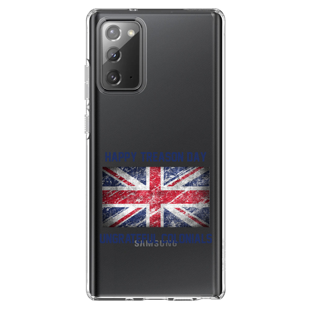 Happy Treason Day Ungrateful Colonials Clear Shockproof iPhone Case, view 7