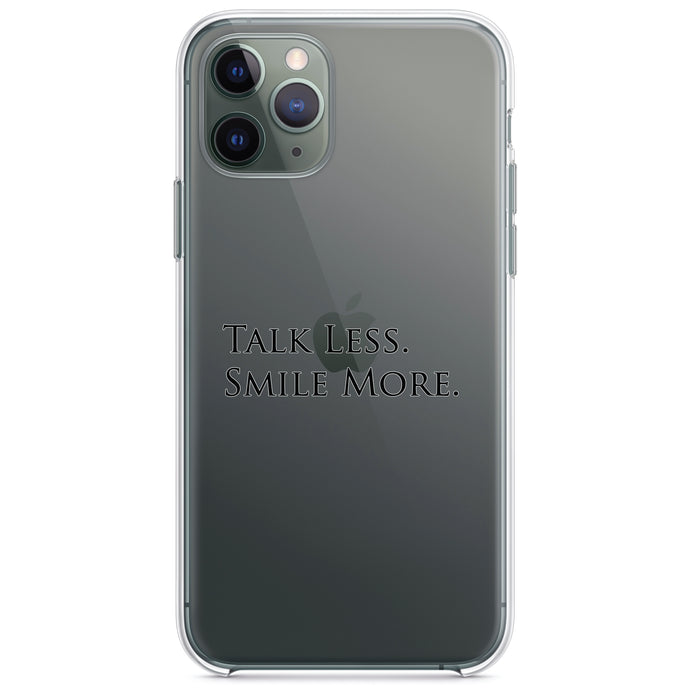 DistinctInk® Clear Shockproof Hybrid Case for Apple iPhone / Samsung Galaxy / Google Pixel - Talk Less. Smile More.  Hamilton