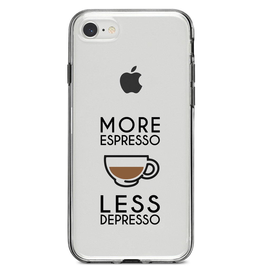 More Espresso Less Depresso Clear Shockproof iPhone Case, view 5