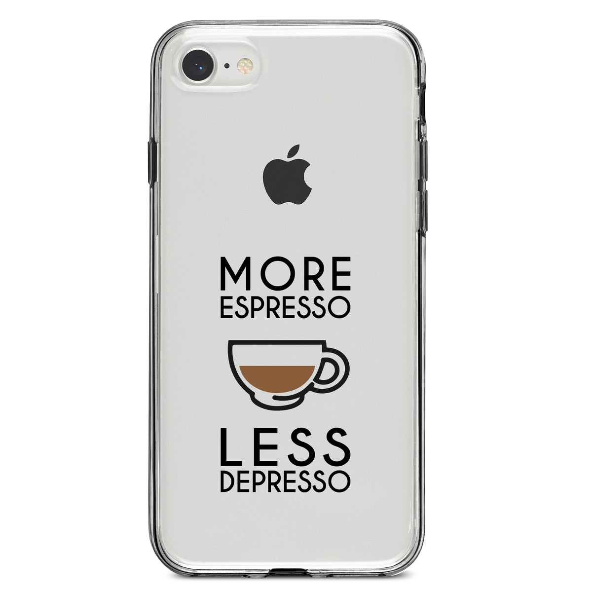 More Espresso Less Depresso Clear Shockproof iPhone Case, view 5