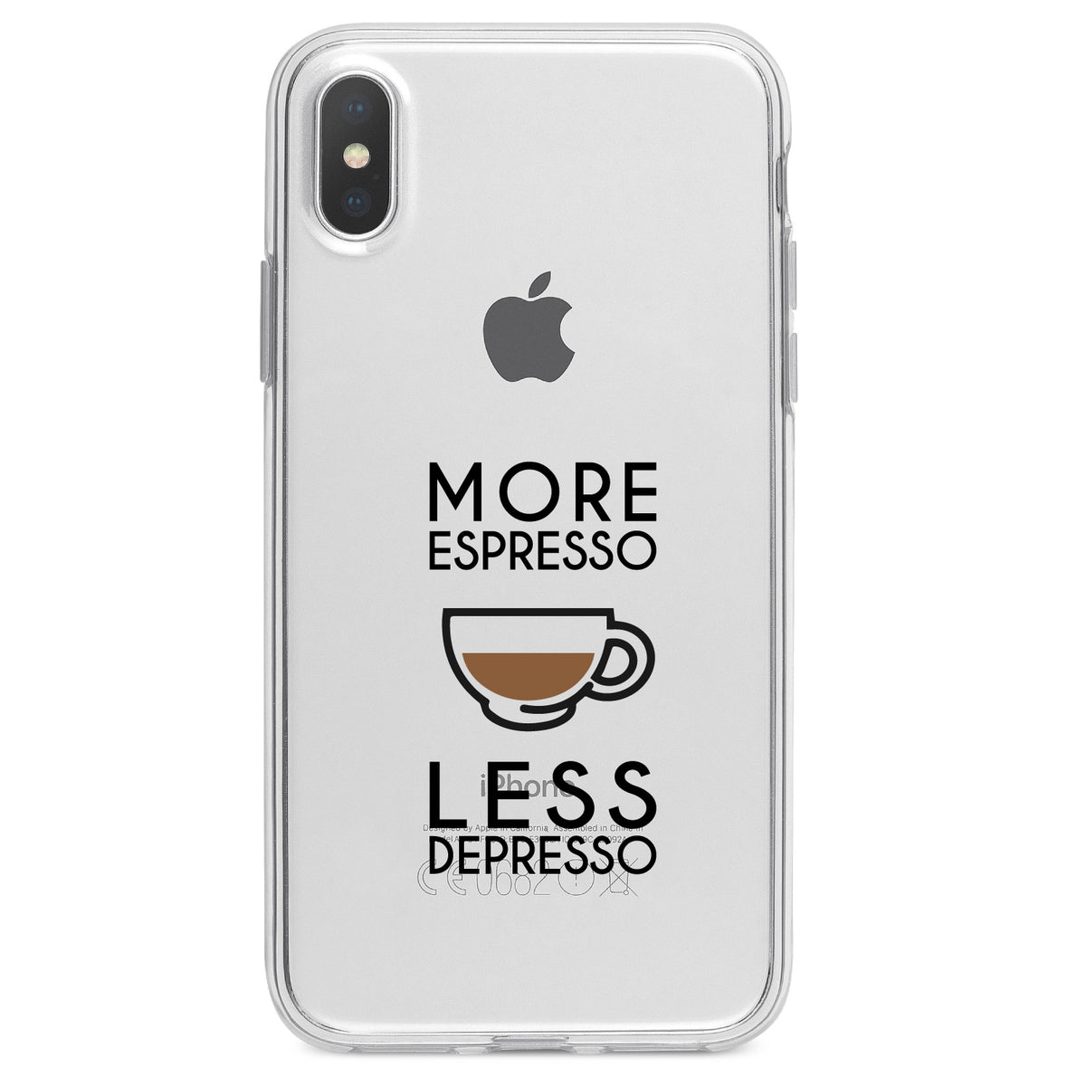 More Espresso Less Depresso Clear Shockproof iPhone Case, view 4