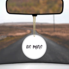 DistinctInk® Hanging Ceramic Christmas Tree Ornament with Gold String - Great Gift / Present - 2 3/4 inch Diameter - Be Mine - Valentine's Day