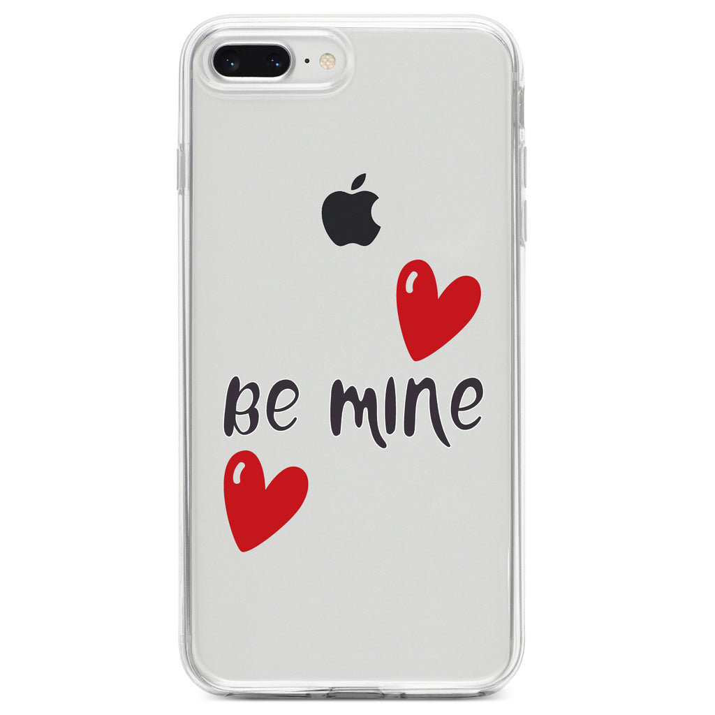 Be Mine, Red Hearts Clear Shockproof iPhone Case, view 6