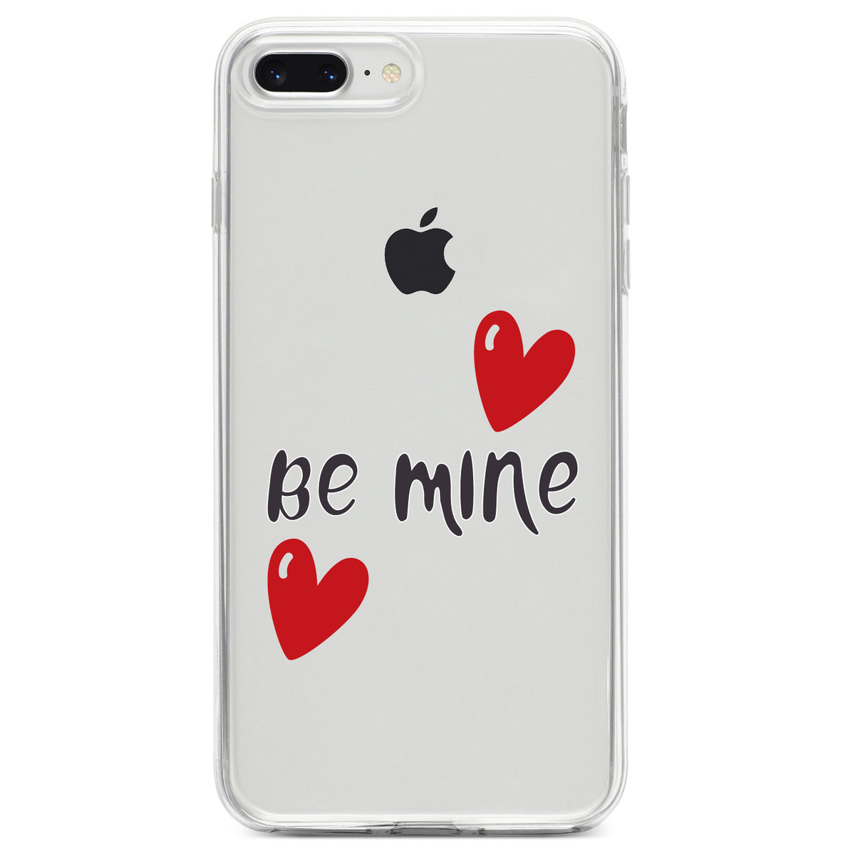 Be Mine, Red Hearts Clear Shockproof iPhone Case, view 6