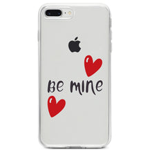 DistinctInk® Clear Shockproof Hybrid Case for Apple iPhone / Samsung Galaxy / Google Pixel - Be Mine - Red Hearts