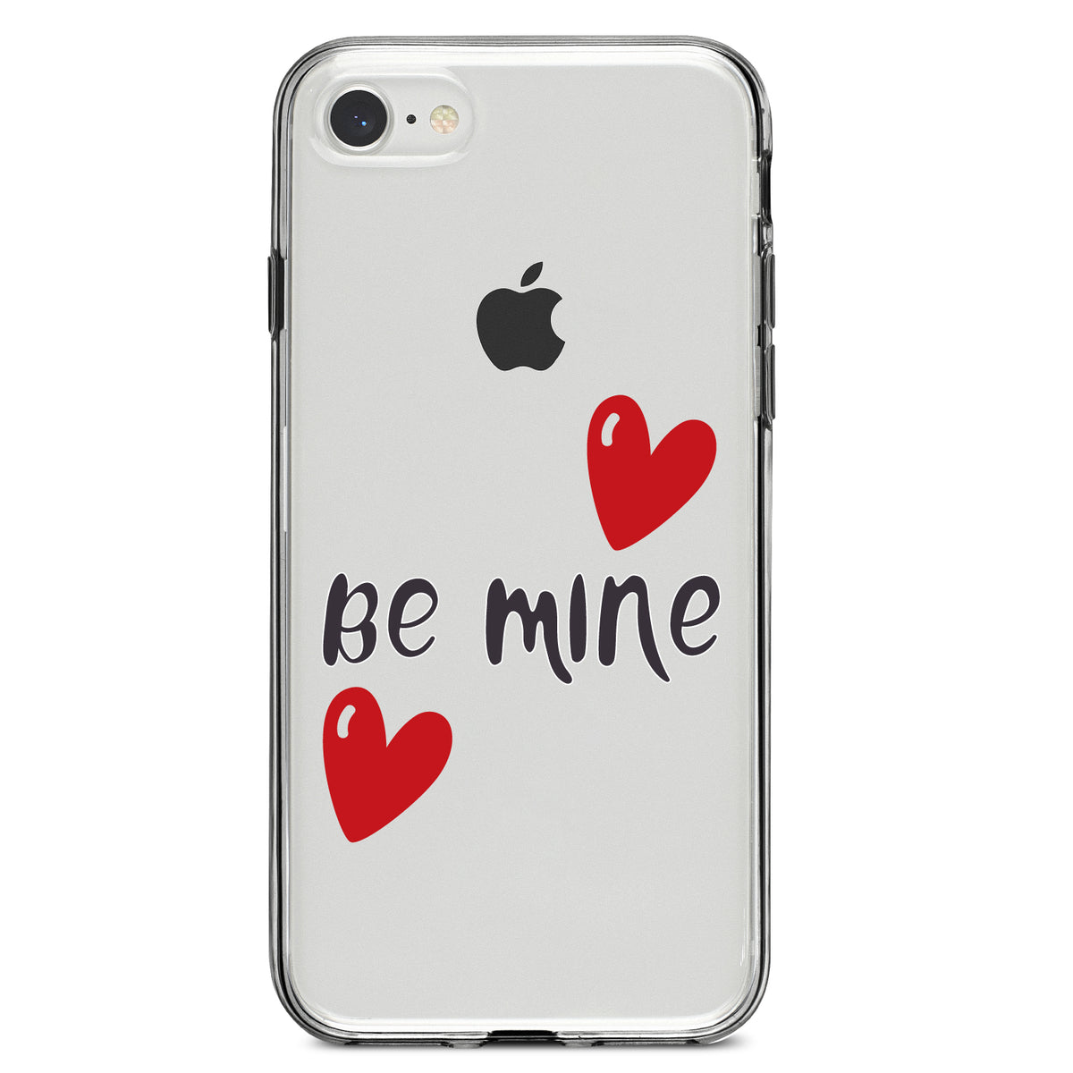Be Mine, Red Hearts Clear Shockproof iPhone Case, view 5