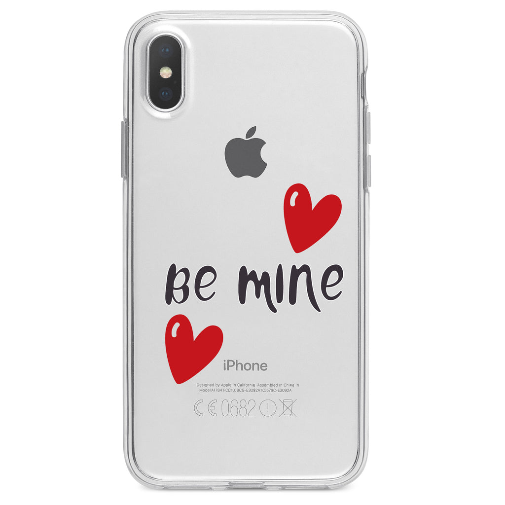 Be Mine, Red Hearts Clear Shockproof iPhone Case, view 3
