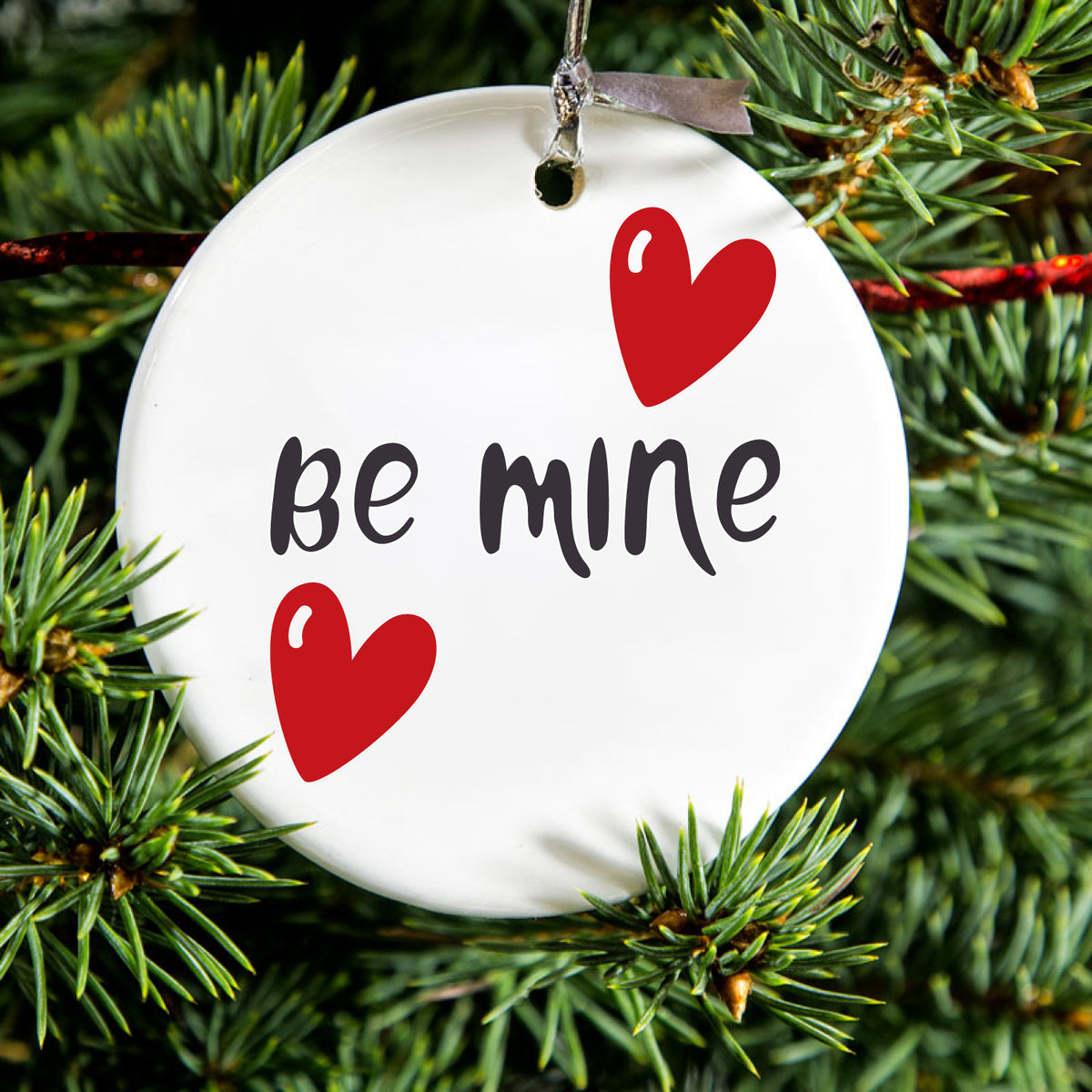 Red Hearts Ceramic Ornament, view 2