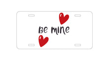 DistinctInk Custom Aluminum Decorative Vanity Front License Plate - Be Mine - Red Hearts