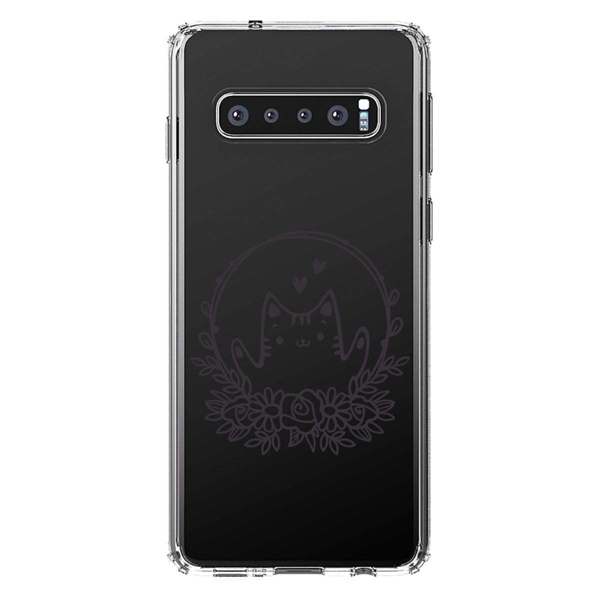 Valentine Cat, Wreath Hearts Clear Shockproof iPhone Case, view 17