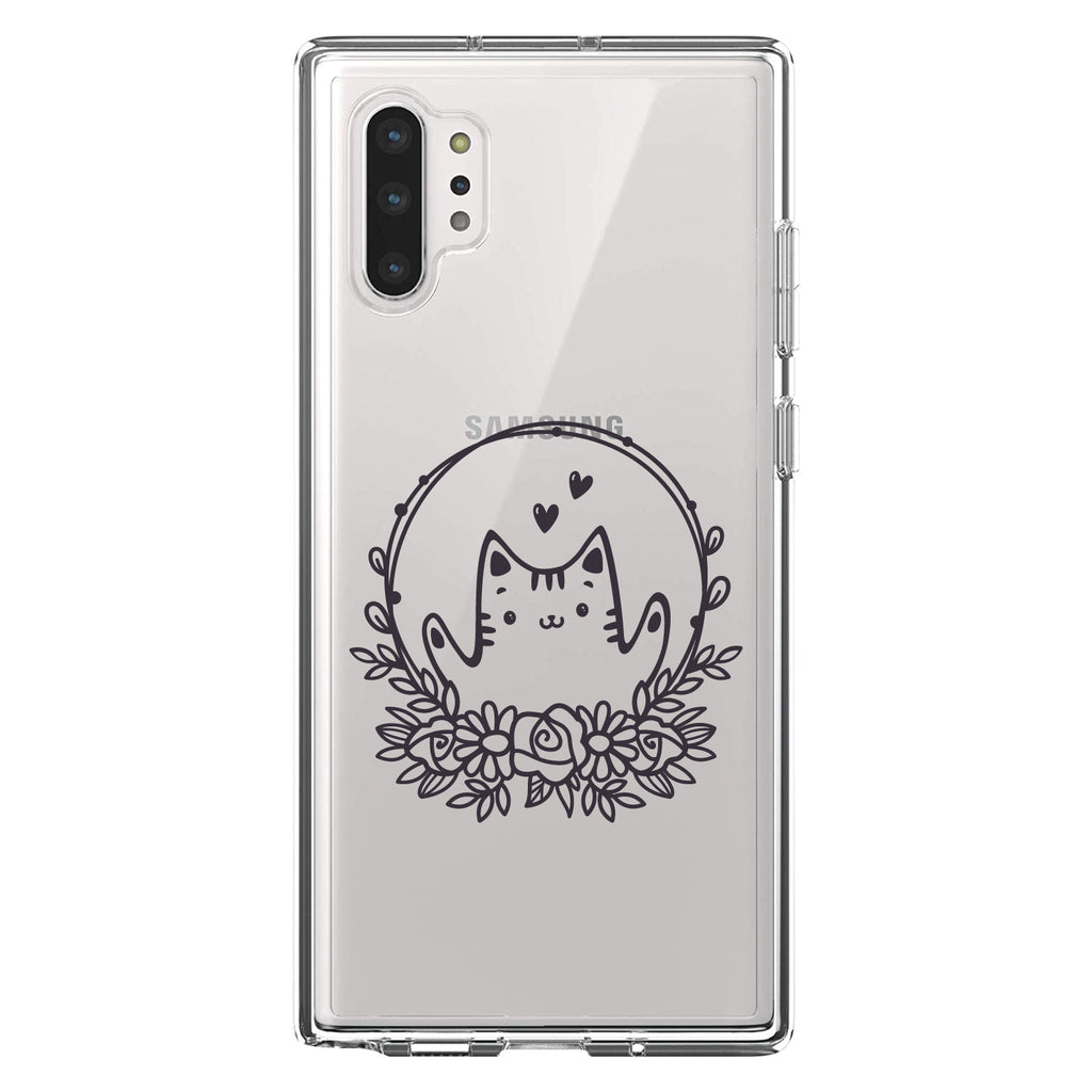 Valentine Cat, Wreath Hearts Clear Shockproof iPhone Case, view 10