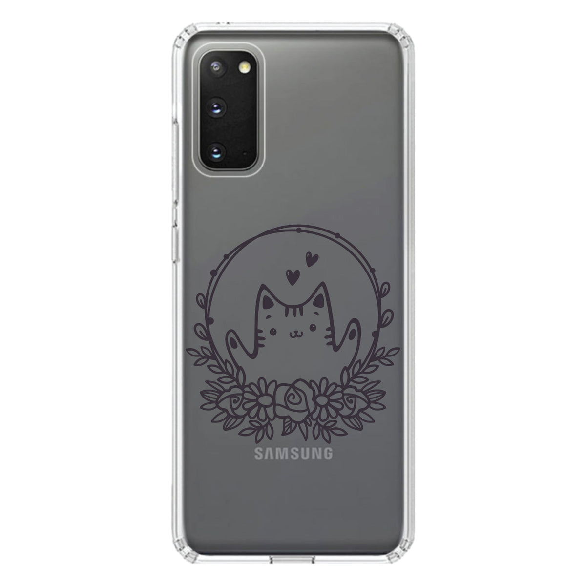 Valentine Cat, Wreath Hearts Clear Shockproof iPhone Case, view 14