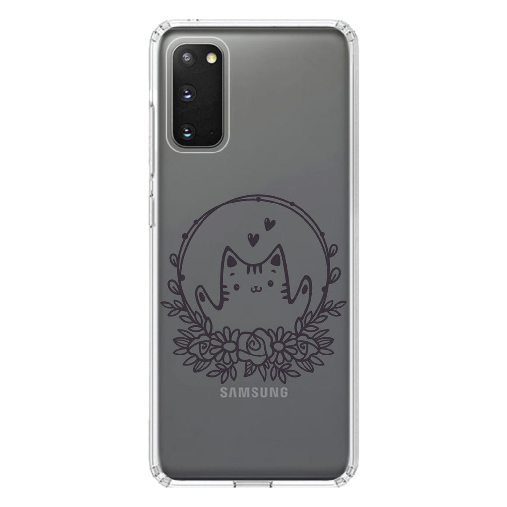 Valentine Cat, Wreath Hearts Clear Shockproof iPhone Case, view 15