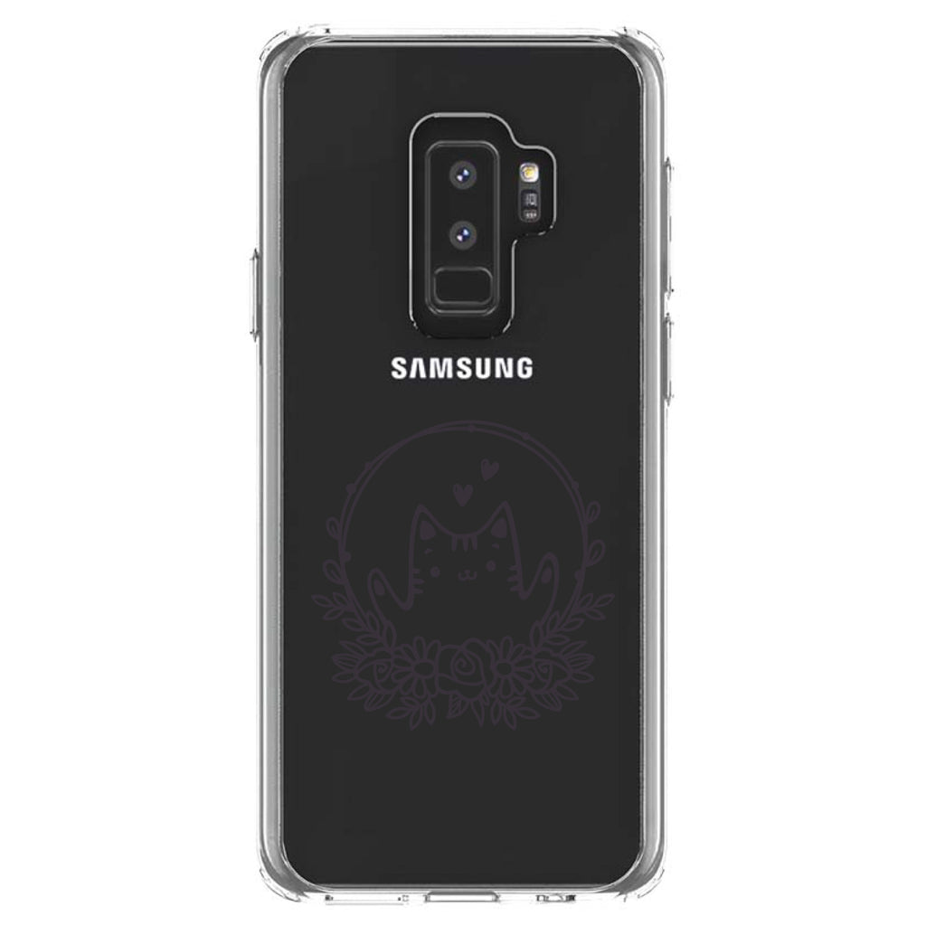 Valentine Cat, Wreath Hearts Clear Shockproof iPhone Case, view 20