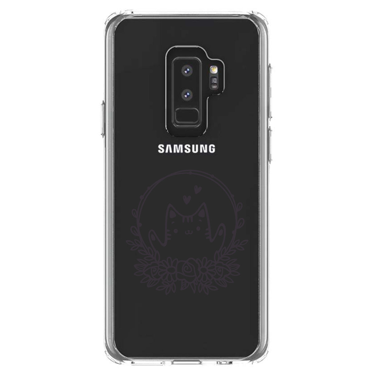 Valentine Cat, Wreath Hearts Clear Shockproof iPhone Case, view 20