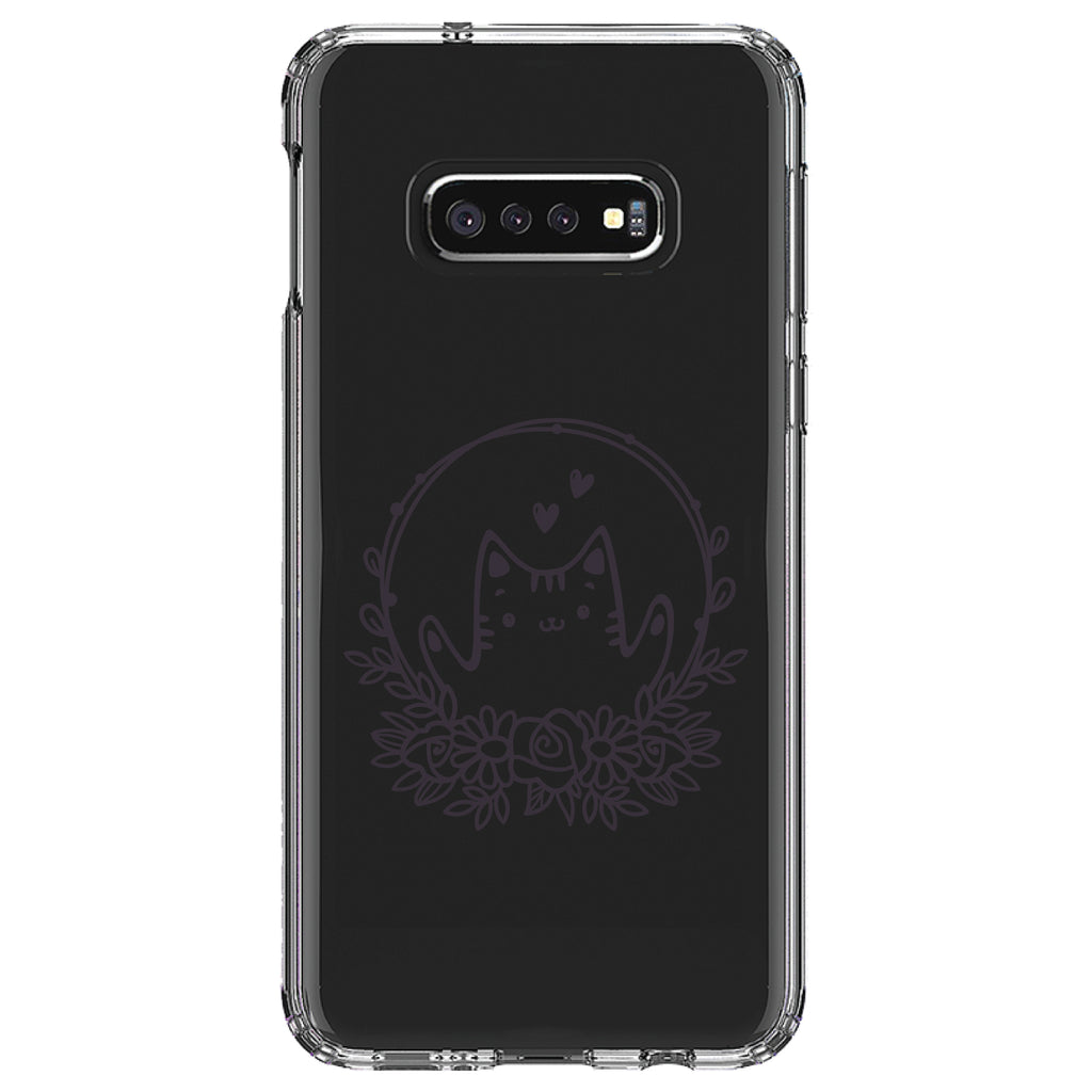 Valentine Cat, Wreath Hearts Clear Shockproof iPhone Case, view 18