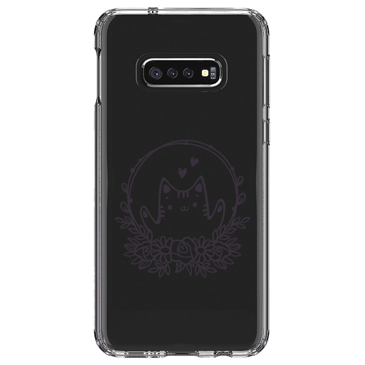 Valentine Cat, Wreath Hearts Clear Shockproof iPhone Case, view 18