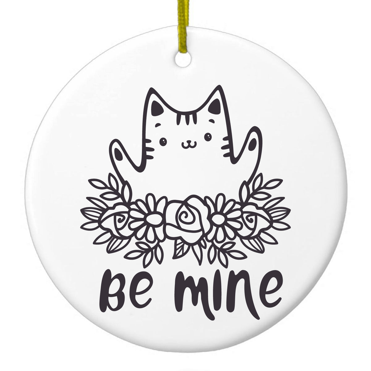 Be Mine Flowers Ceramic Ornament