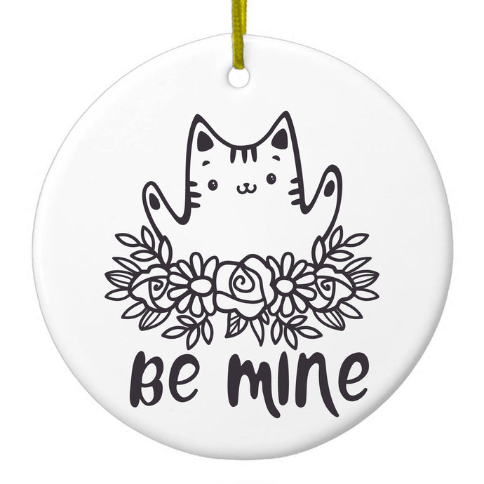 Be Mine Flowers Ceramic Ornament