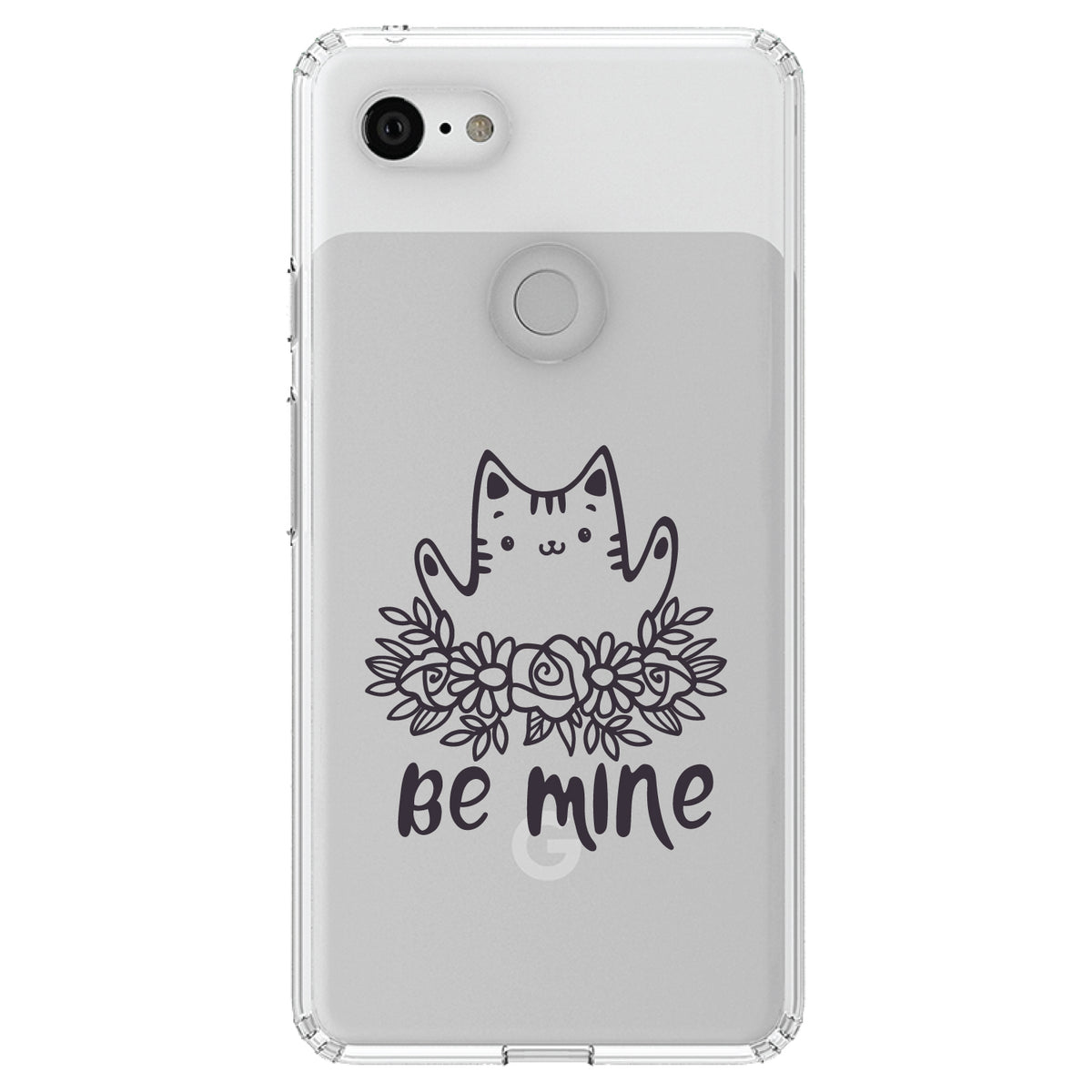 Valentine Cat, Be Mine Flowers Clear Shockproof iPhone Case, view 21