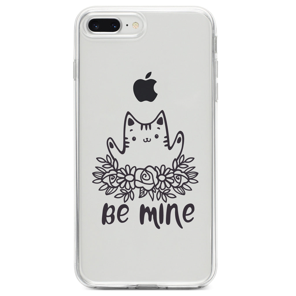 Valentine Cat, Be Mine Flowers Clear Shockproof iPhone Case, view 6