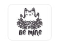 Custom Foam Rubber Mouse Pad - Valentine Cat - Be Mine Flowers