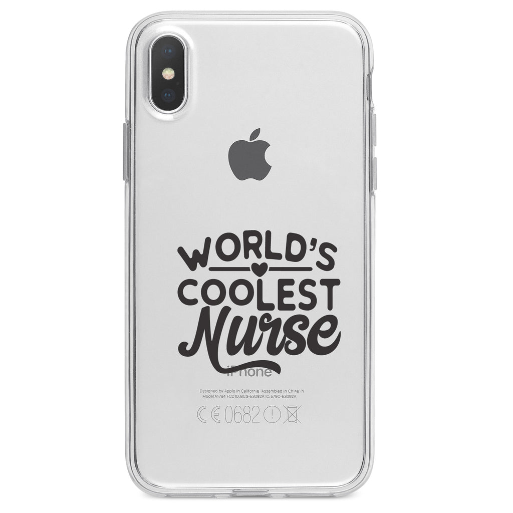 World's Coolest Nurse, Black Clear Shockproof iPhone Case, view 3