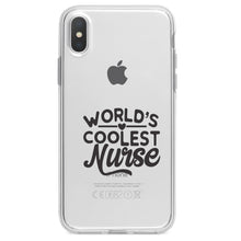 DistinctInk® Clear Shockproof Hybrid Case for Apple iPhone / Samsung Galaxy / Google Pixel - World's Coolest Nurse - Black