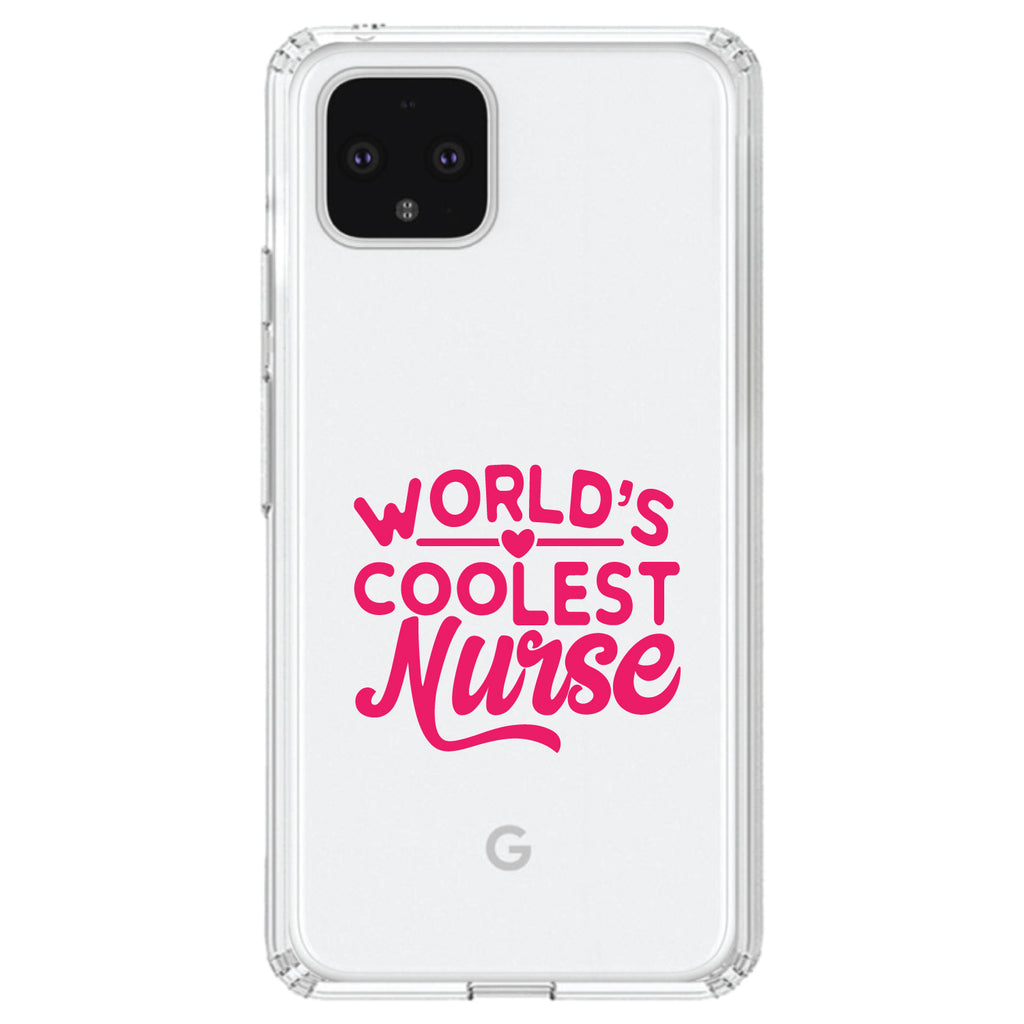 World's Coolest Nurse, Hot Pink Clear Shockproof iPhone Case, view 24