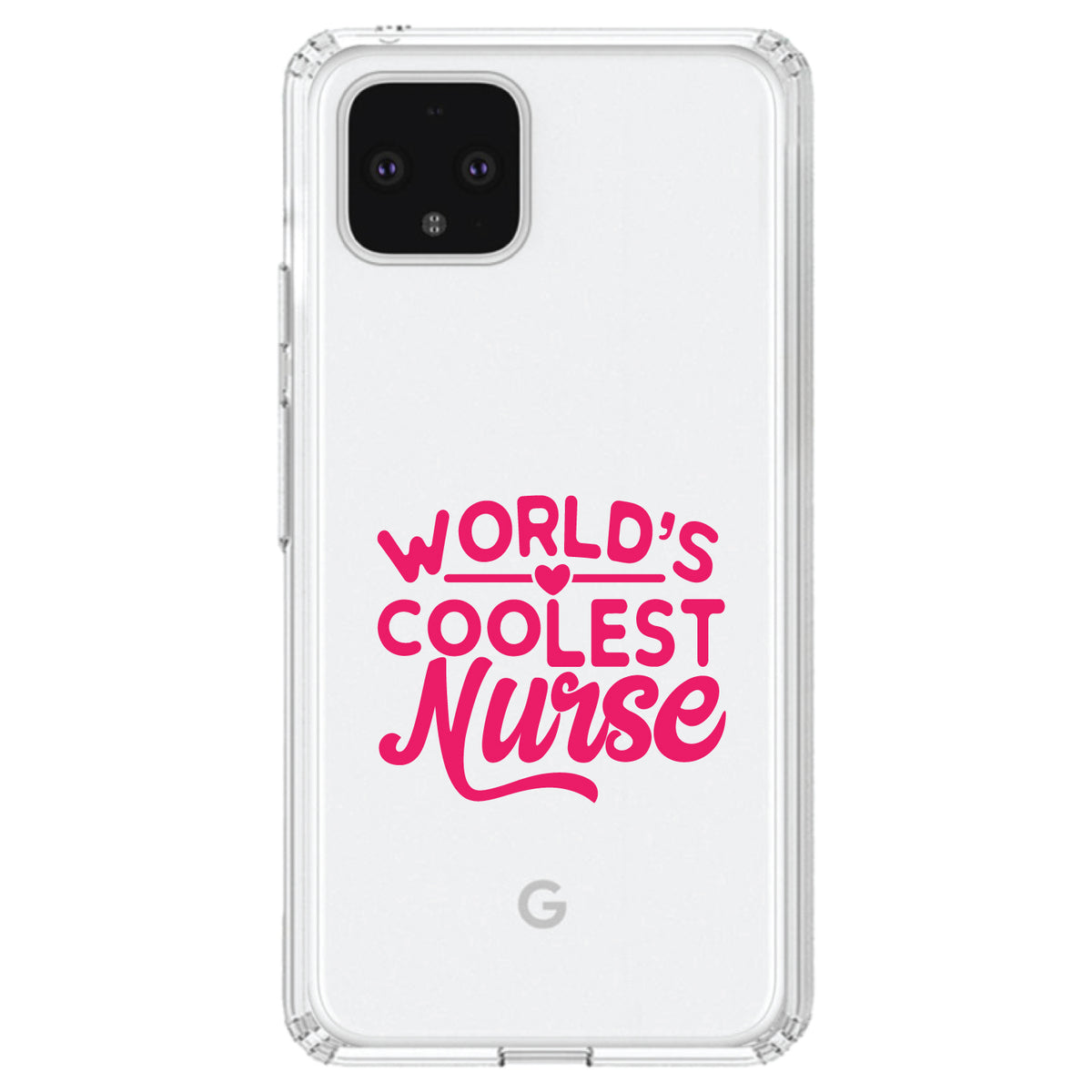 World's Coolest Nurse, Hot Pink Clear Shockproof iPhone Case, view 24