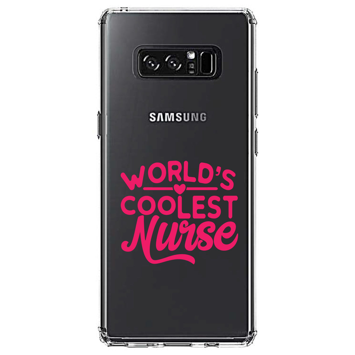 World's Coolest Nurse, Hot Pink Clear Shockproof iPhone Case, view 12