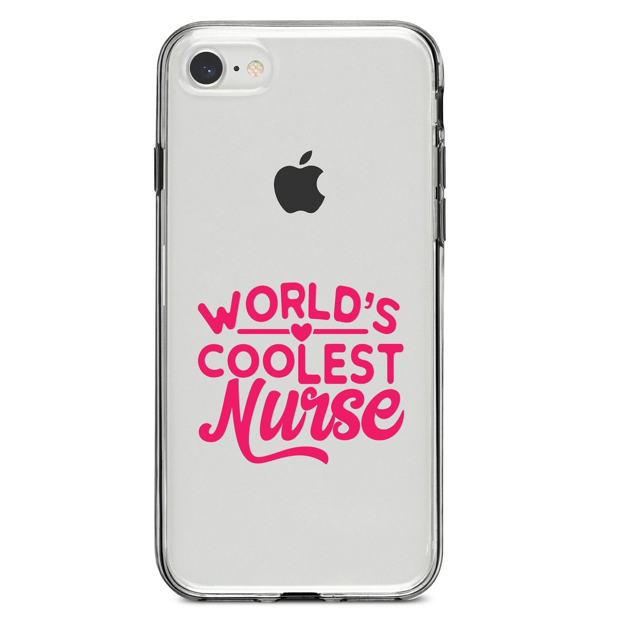 World's Coolest Nurse, Hot Pink Clear Shockproof iPhone Case, view 5