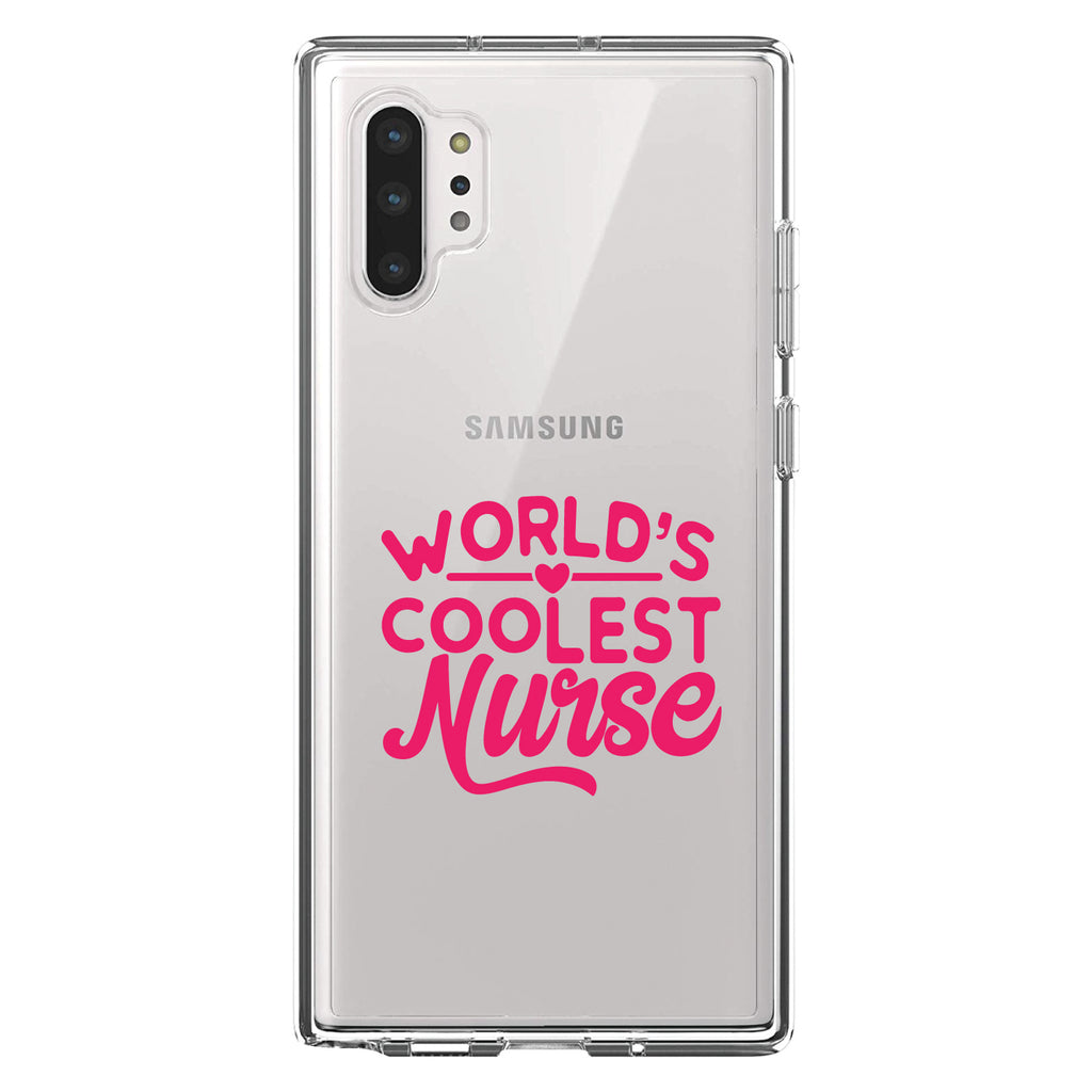 World's Coolest Nurse, Hot Pink Clear Shockproof iPhone Case, view 10
