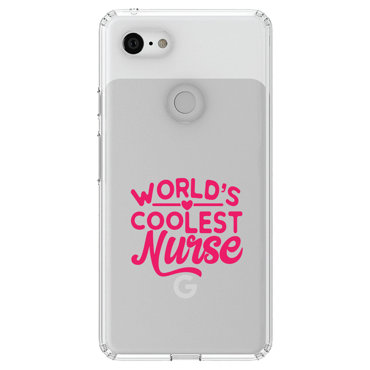 World's Coolest Nurse, Hot Pink Clear Shockproof iPhone Case, view 22