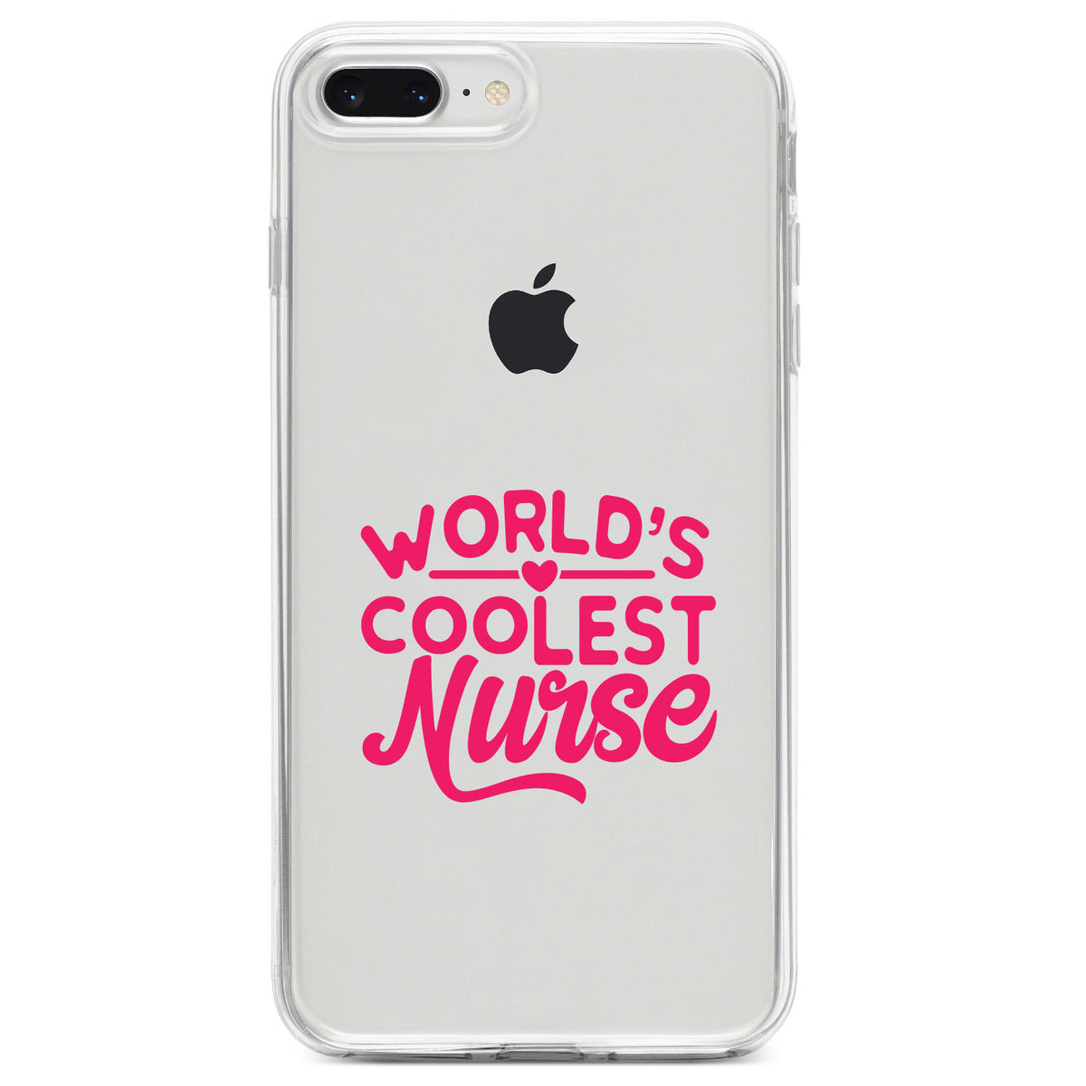 World's Coolest Nurse, Hot Pink Clear Shockproof iPhone Case, view 6