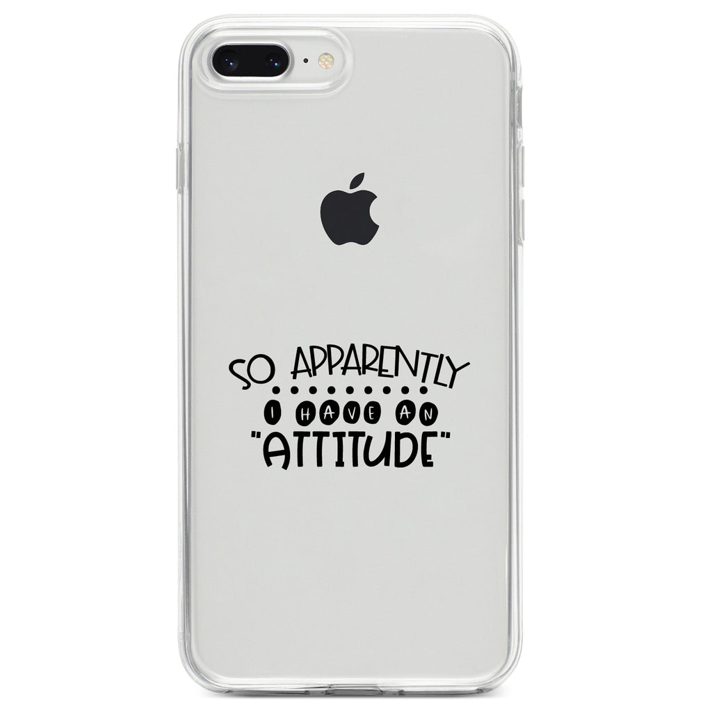 So Apparently I Have An Attitude, Black Clear Shockproof iPhone Case, view 6