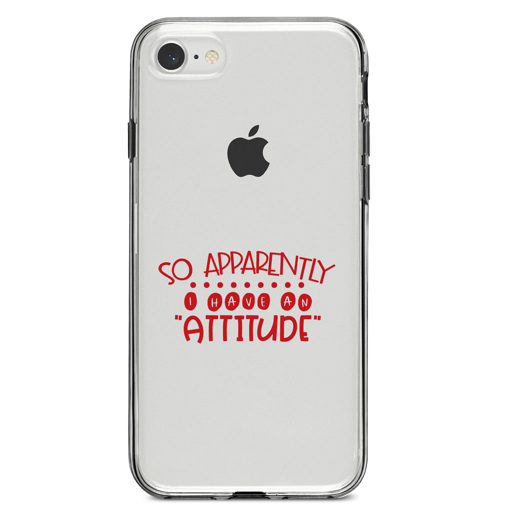 So Apparently I Have An Attitude, Red Clear Shockproof iPhone Case, view 5