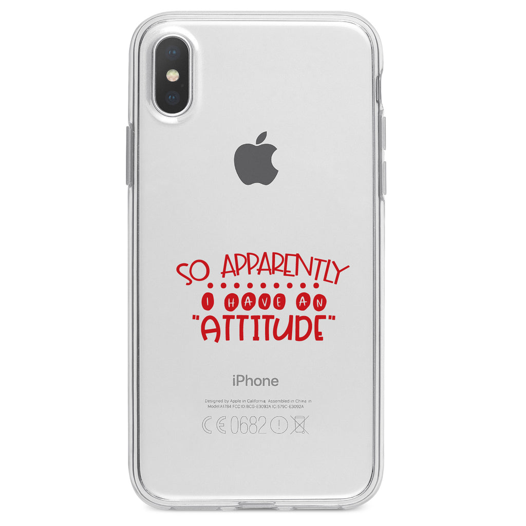 So Apparently I Have An Attitude, Red Clear Shockproof iPhone Case, view 4