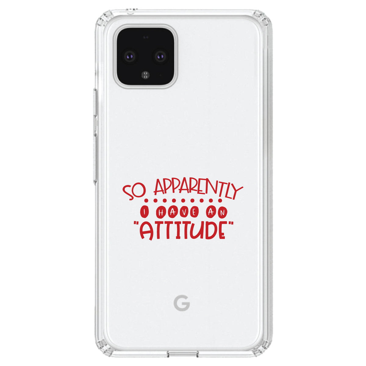 So Apparently I Have An Attitude, Red Clear Shockproof iPhone Case, view 24