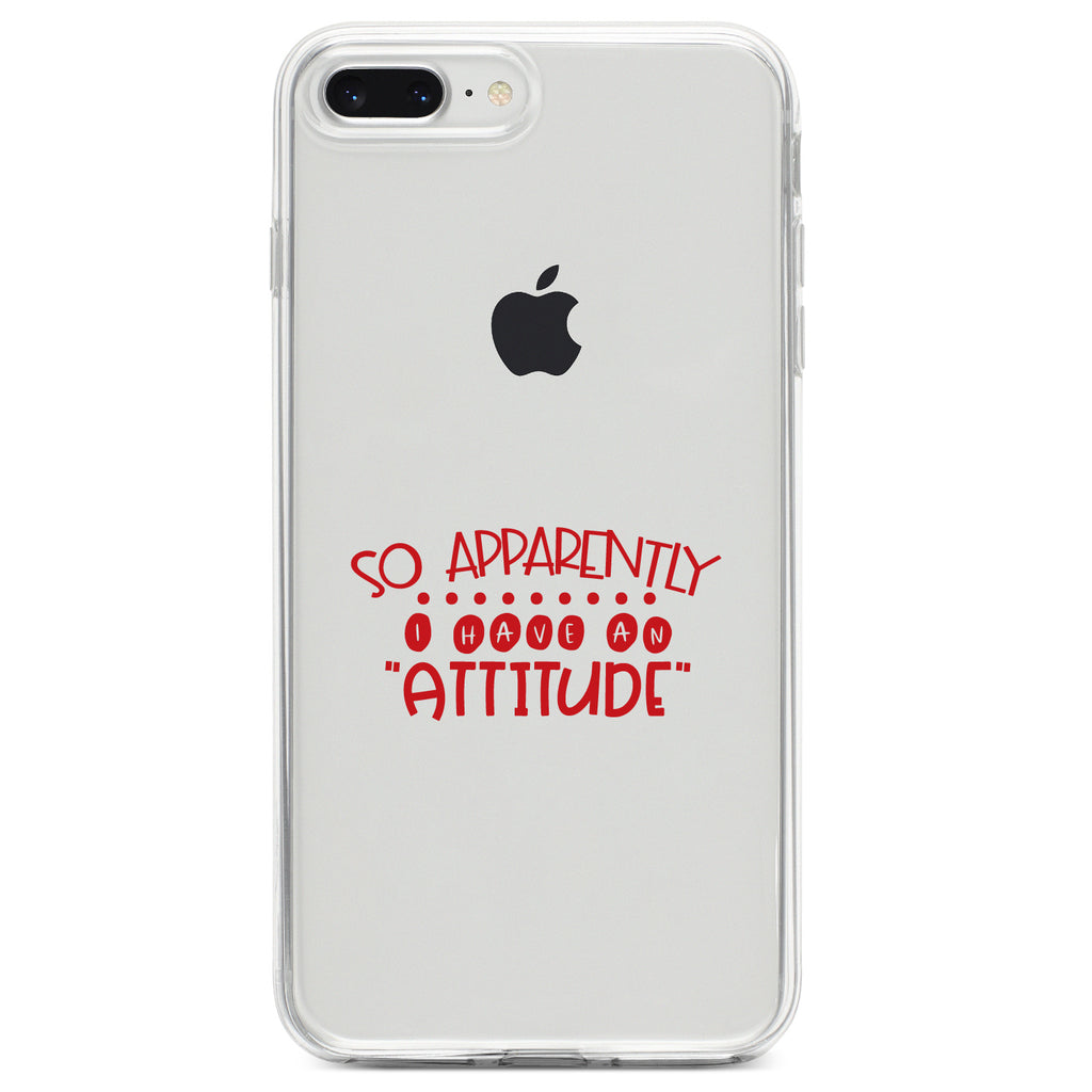So Apparently I Have An Attitude, Red Clear Shockproof iPhone Case, view 6
