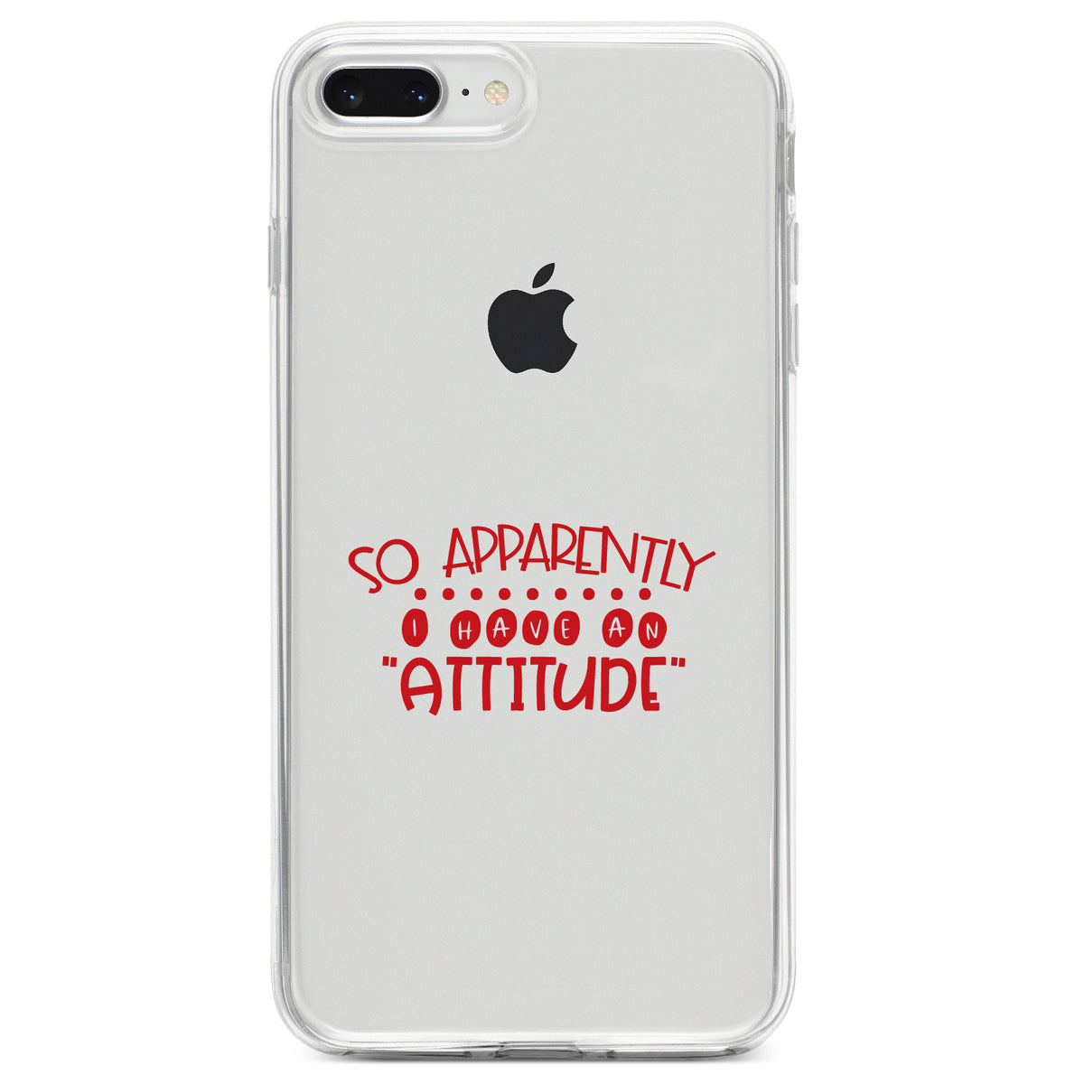 So Apparently I Have An Attitude, Red Clear Shockproof iPhone Case, view 6