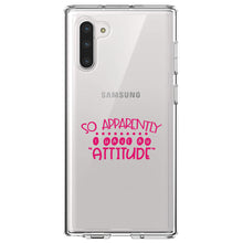 DistinctInk® Clear Shockproof Hybrid Case for Apple iPhone / Samsung Galaxy / Google Pixel - So Apparently I Have An Attitude - Pink